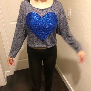 Heart glitter sweater size M
